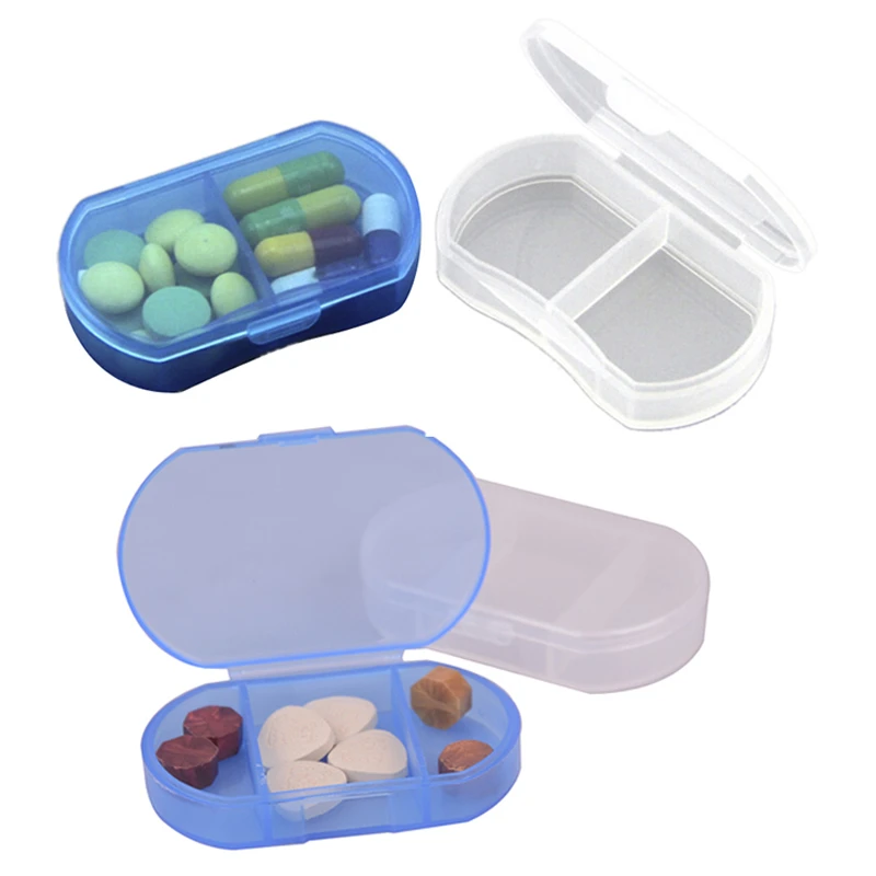 Mini Pill Box Drug Travel Divider Portable Blue Tool 3 Grids Medicine Tablet Week Pillbox Case Container Organizer Health Care