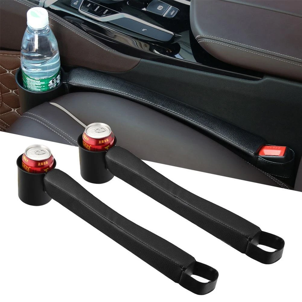 Car Seat Crevice Box Storage Cup Drink Holder Organizer Car Organizer Gap Slit Filler Holder For Wallet Phone Slit Pocket 2PCS