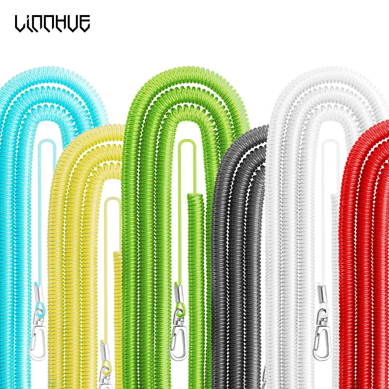 LINNHUE Retractable Spring Elastic Rope Security Gear Tool Anti-lost Phone Keychain Portable Fishing Lanyards Outdoor Tools