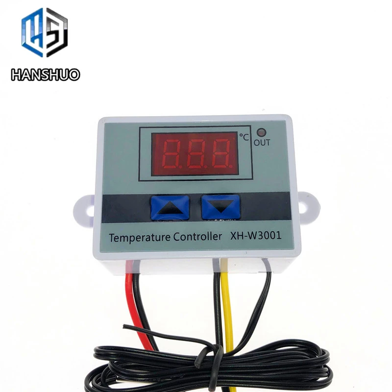 12V/ 24V/ 220V W3001 Digital LED Temperature Controller 10A Thermostat Control Switch Probe XH-W3001