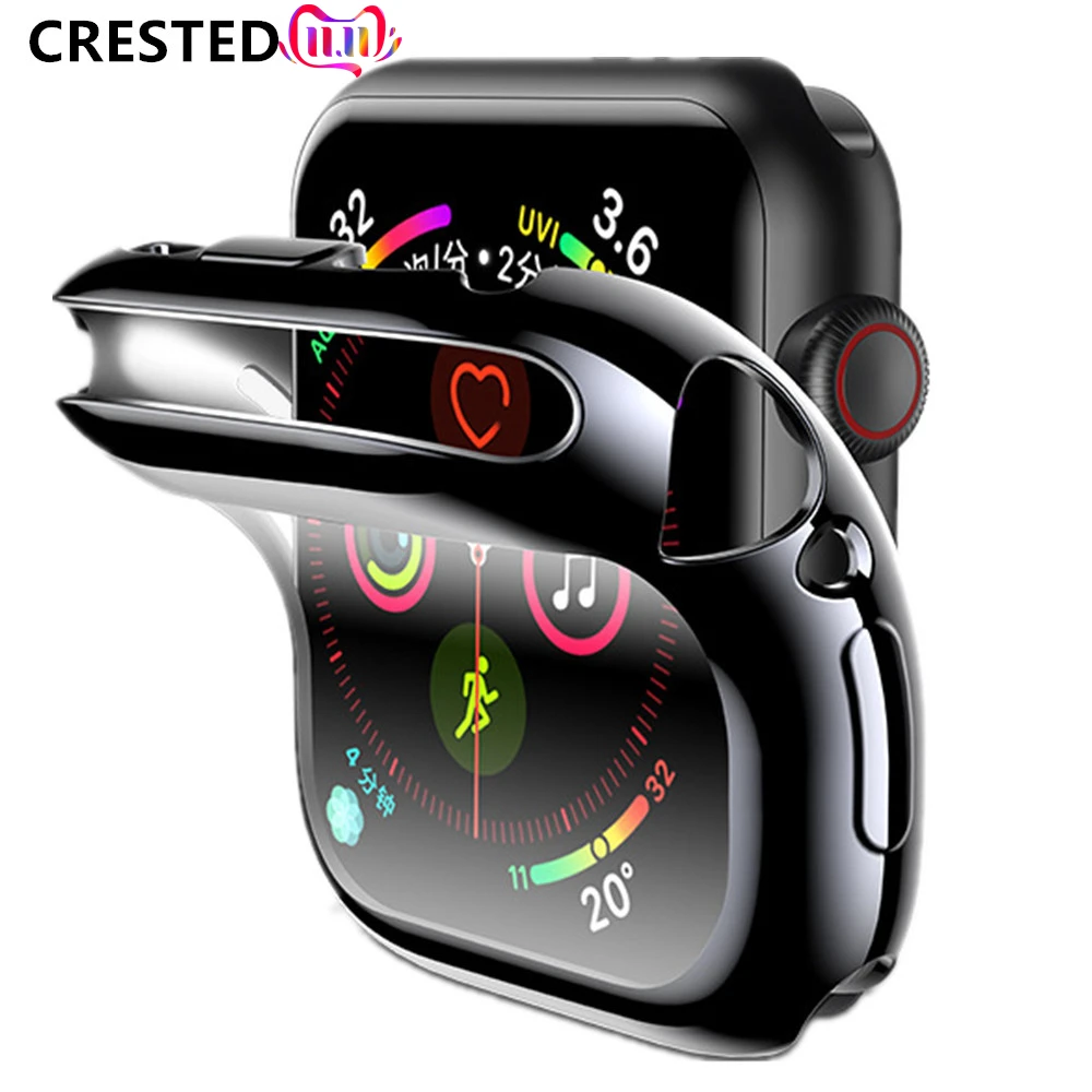 Cover For Apple Watch Case 44mm/40mm 42mm/38mm Soft TPU bumper screen protector Accessories iwatch series 6 5 4 3 SE 7 45mm 41mm