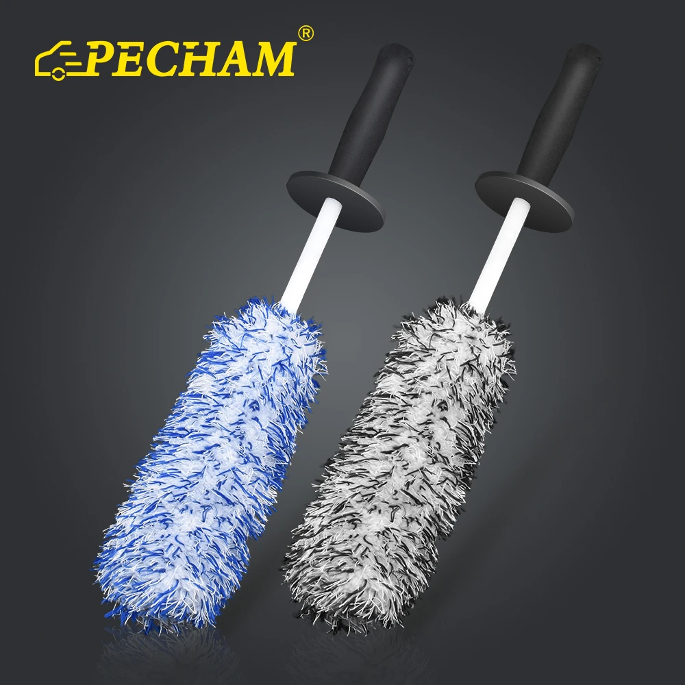 Car Wash Super Microfiber Premium Wheels Brush Non-Slip Handle Easy To Cleaning Rims Spokes Wheel Barrel & Brake Caliper
