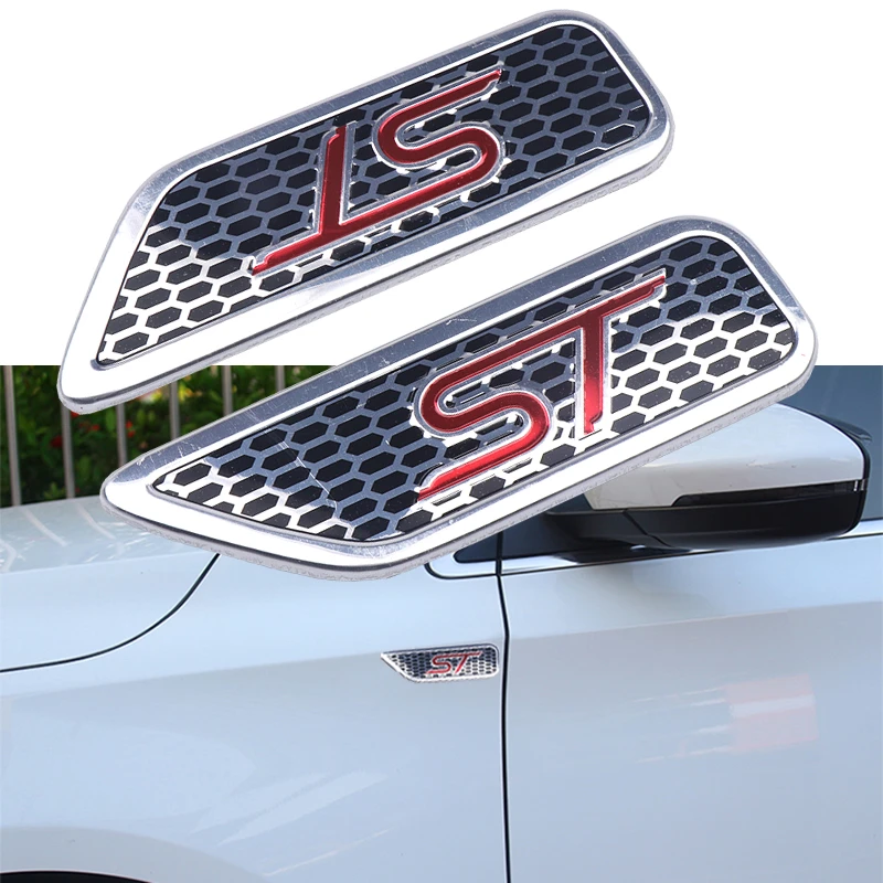 2Pcs 3D aluminum Emblem ST Sport Fender Side Sticker Badge Auto Accessories for Ford focus 2 fiesta ranger fusion mondeo mk2 mk4