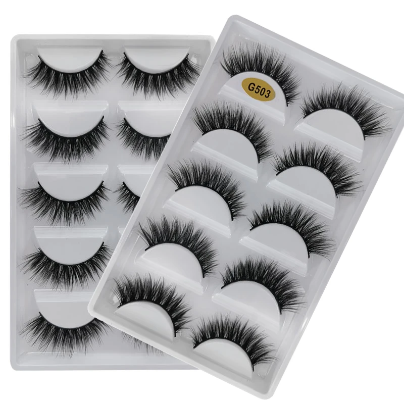 5 Pairs Natural long Eyelashes Makeup False Eyelashes Full Strip Lashes Mink Eyelashes Thick 3d Mink Lashes maquillaje faux cils