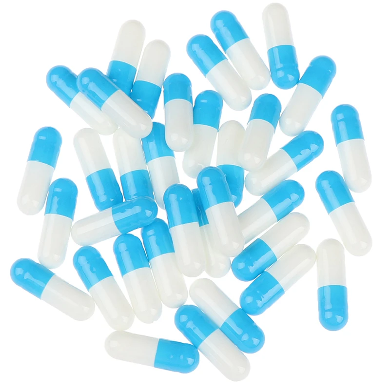 100Pcs/200Pcs Empty Hard Gelatin Capsule Size 0# Gel Medicine Pill Vitamins Personal Health Care Pill Cases Splitters