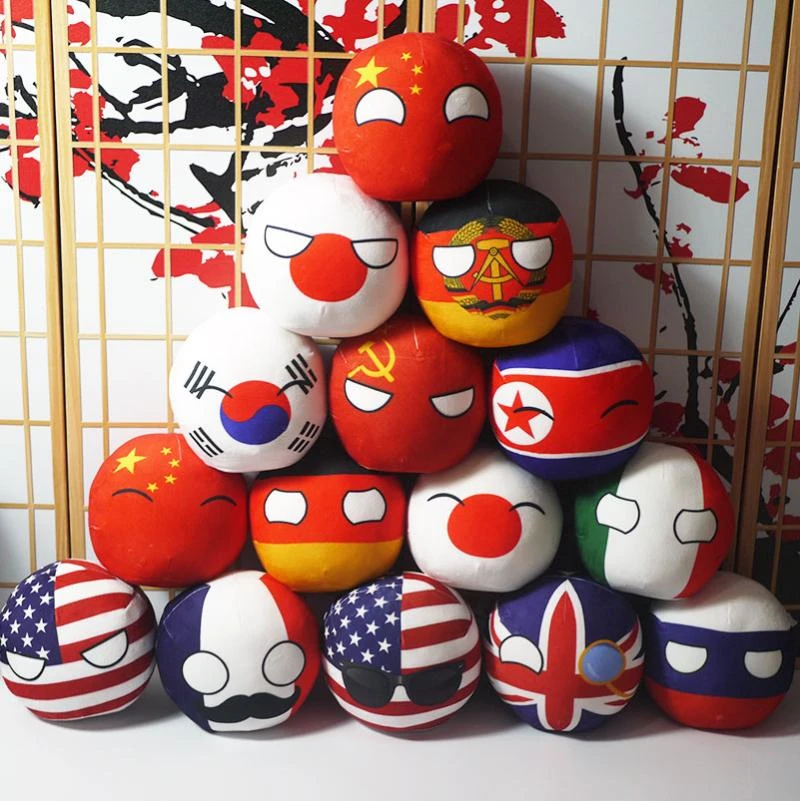 Polandball Plush Doll Countryball USSR USA FRANCE RUSSIA UK JAPAN GERMANY CANANDA ITALY Country Ball Toy Plush Pendant 9-20cm