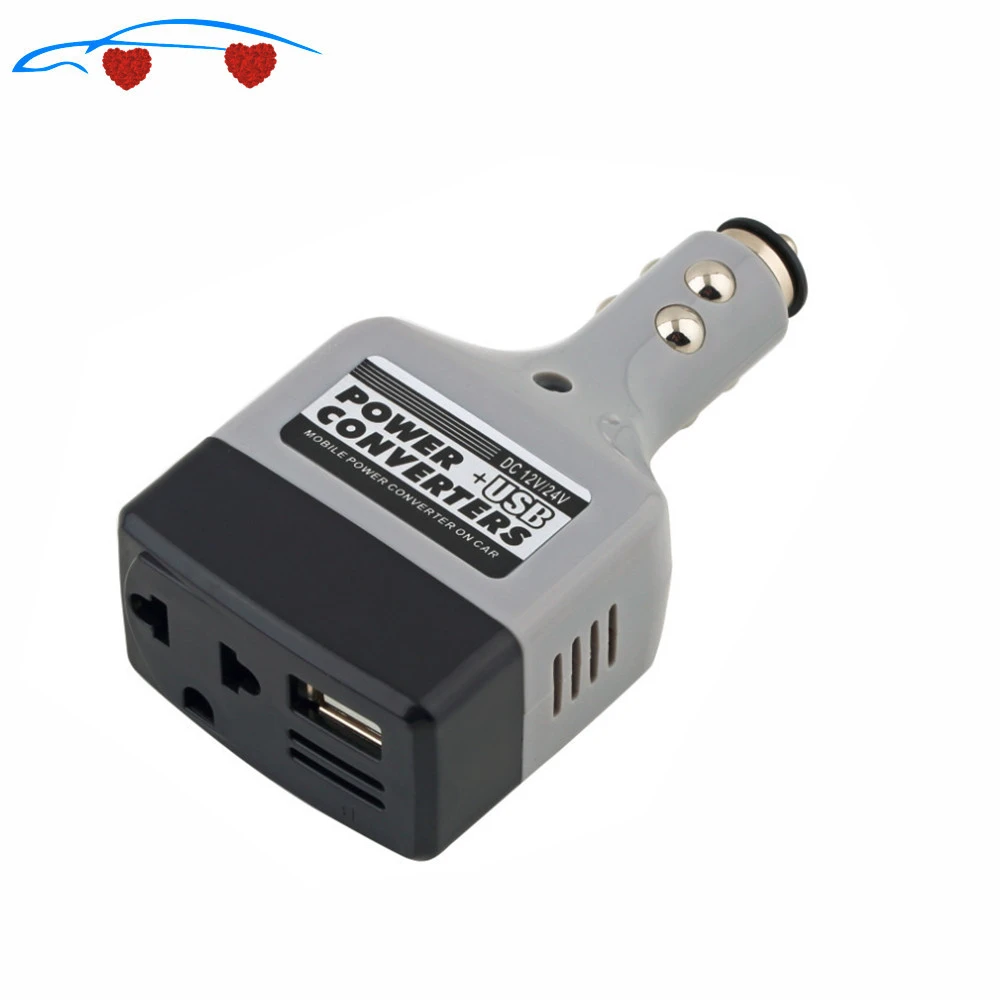 1Pcs DC 12V to AC 220V Auto Car Power Converter Inverter Adapter Charger With USB Charge