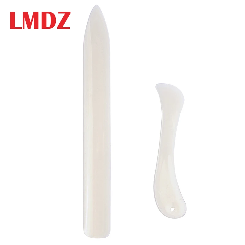 LMDZ 2 Pcs Leather Craft Tool Bone Folder for Leather Scoring Folding Creasing Edges Paper Plastic Handmade Sewing Accessories