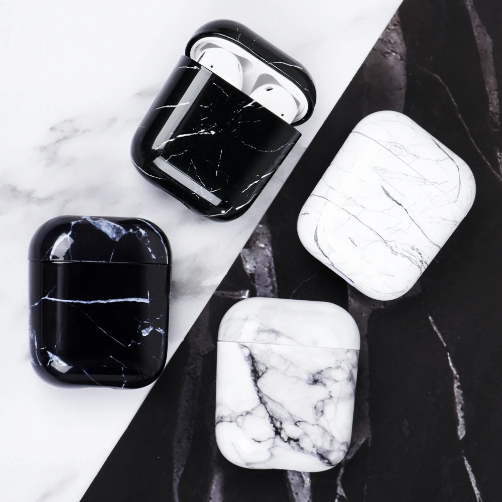 Marble Pattern Cases For Airpods 1 2 Earphone Case Cover Charging Box Shell For AirPods 2 Air Pods 1 Protective PC Sleeve Pouch