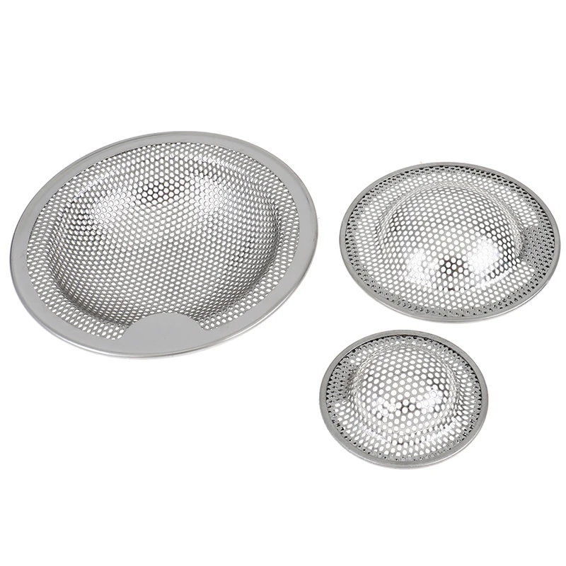 S/M/L Stainless Steel Bathtub Hair Catcher Stopper Shower Drain Hole Filter Trap Kitchen Metal Sink Strainer