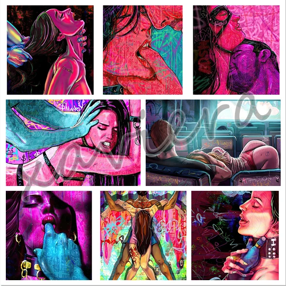 5D DIY Diamond Painting Graffiti Sexy Lady Full Diamond Embroidery Square Round Drill Cross Stitch Kit Home Decoration Crafts