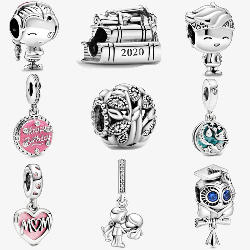 2020 new boy Girl Teenager mom birthday  Graduation book bead Fit Original pandora charms silver 925 Bracelets Women diy Jewelry
