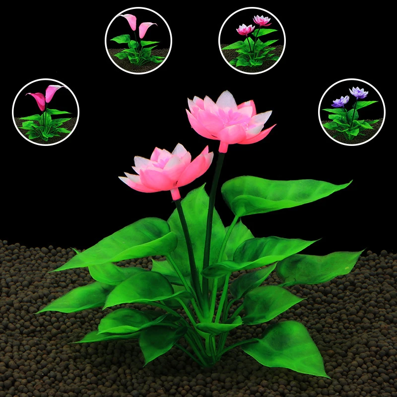 Simulated Water Grass Artificial Lotus Flower Aquarium Landscape Decoration Underwater Grass Ornament Plant Fish Tank Decoration