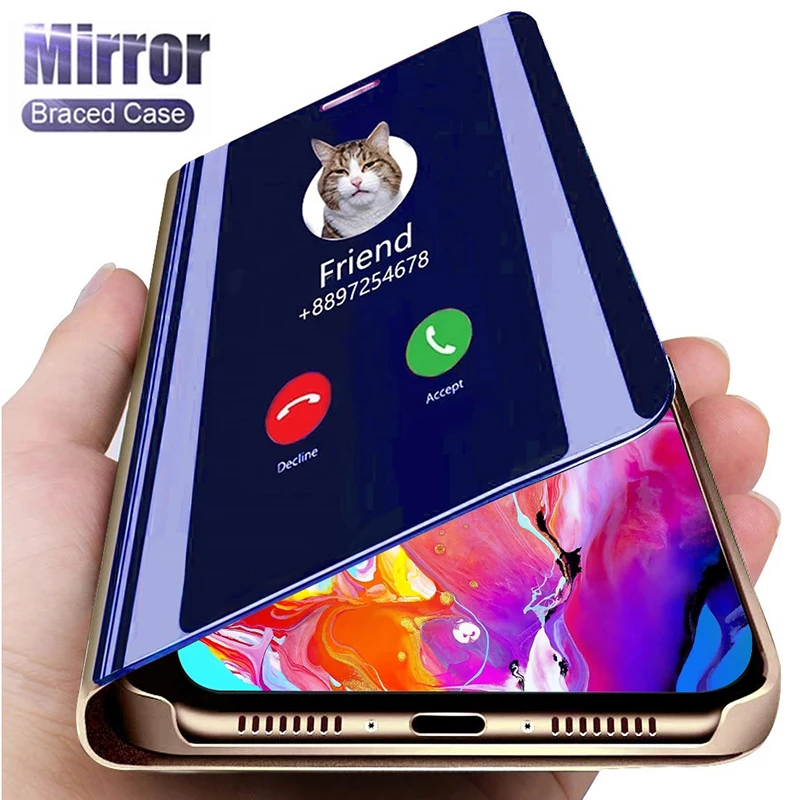 Smart Mirror Phone Case For Samsung Galaxy S20FE S10 S8 S9 Plus S7 Edge A51 A50 A70 A71 A01 A20 A10s A30s A21s A31 M31 M51 Cover