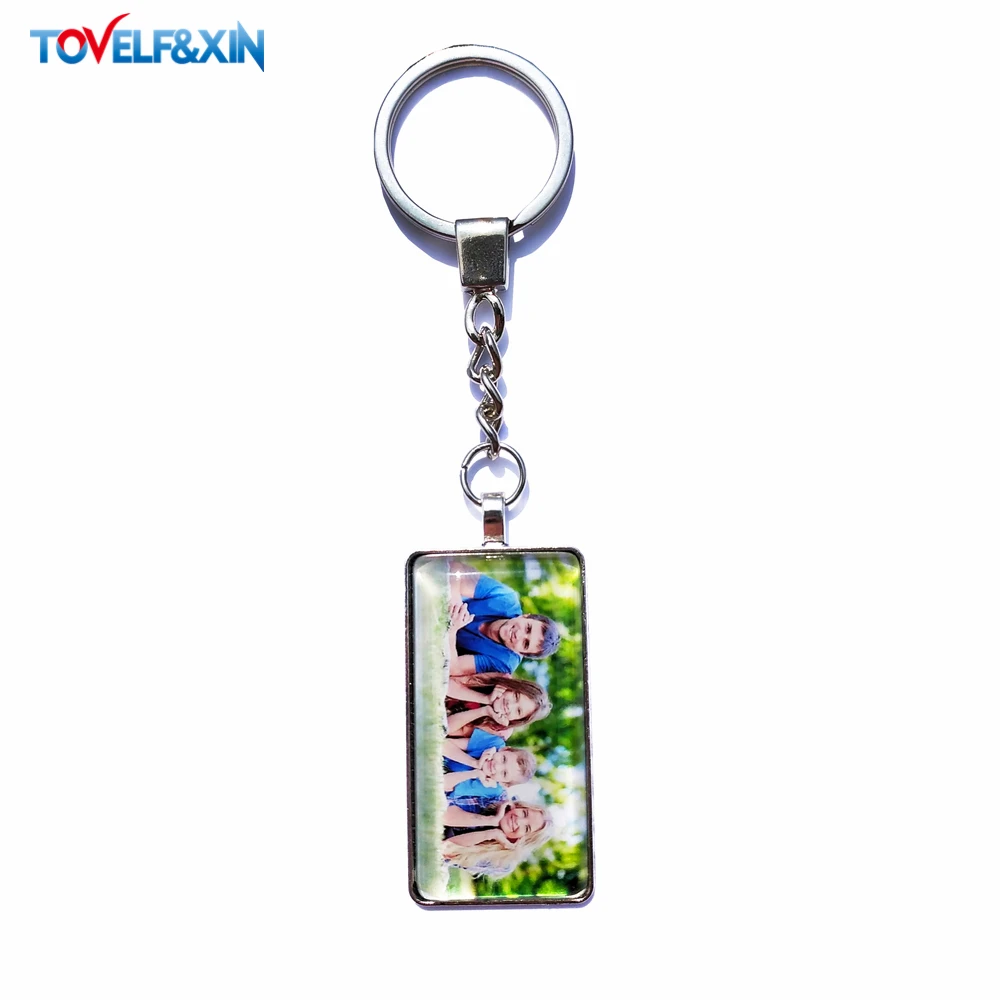 Personalized Baby Name Weight Custom Photo Keychain Single Side Pendants of Kids Mama Costumized Rectangle Gift for Family