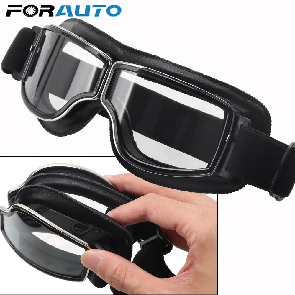 Universal Motorcycle Vintage Goggles Pilot Motorbike Scooter Biker Glasses Steampunk Goggles For Moto Helmet