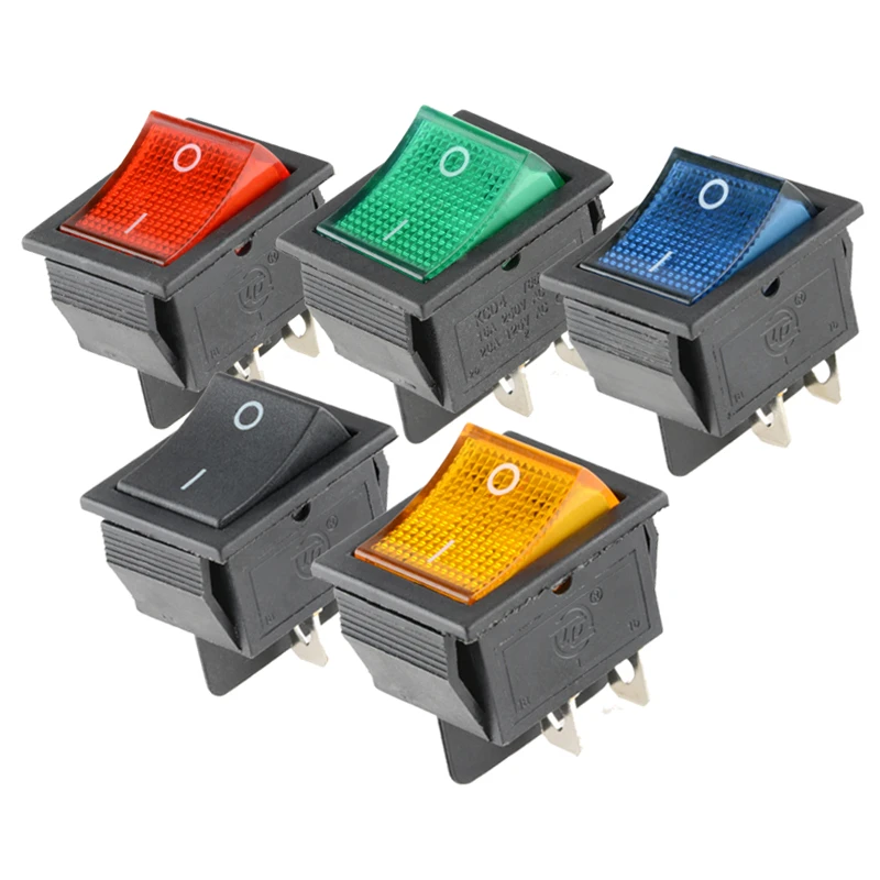 KCD4 Rocker Switch ON-OFF 2 Position 4 Pins / 6 Pins Electrical equipment With Light Power Switch 16A 250VAC/ 20A 125VAC