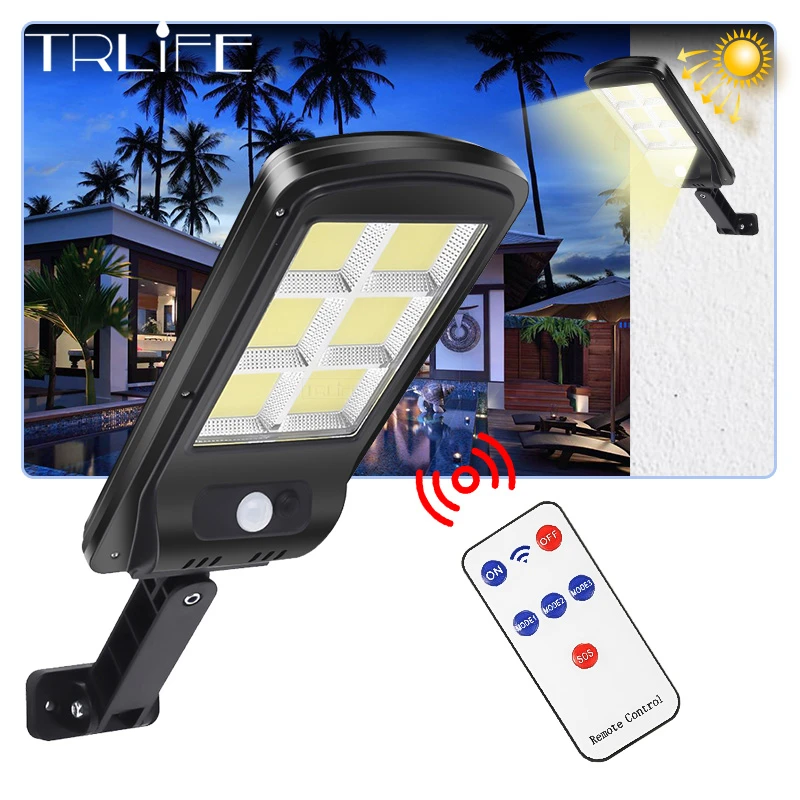 3000mah IPX65 Waterproof Solar Light PIR Motion Sensor Garden Wall outdoor Indoor Solar street Lamp Smart Remote Control Lamp