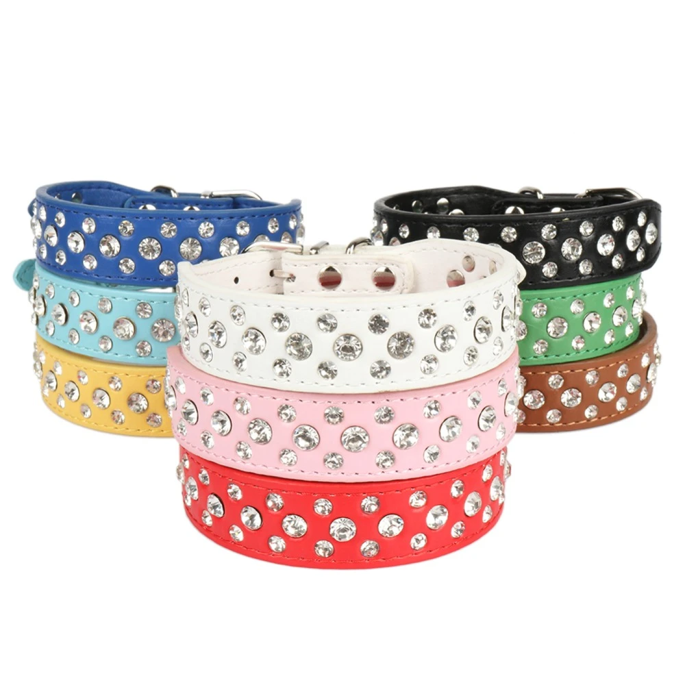 PipiFren Small Cats Dogs Collars Rhinestone For Pet Accessories Puppy Necklace Chihuahua Supplies Pitbull Personalized Halsband