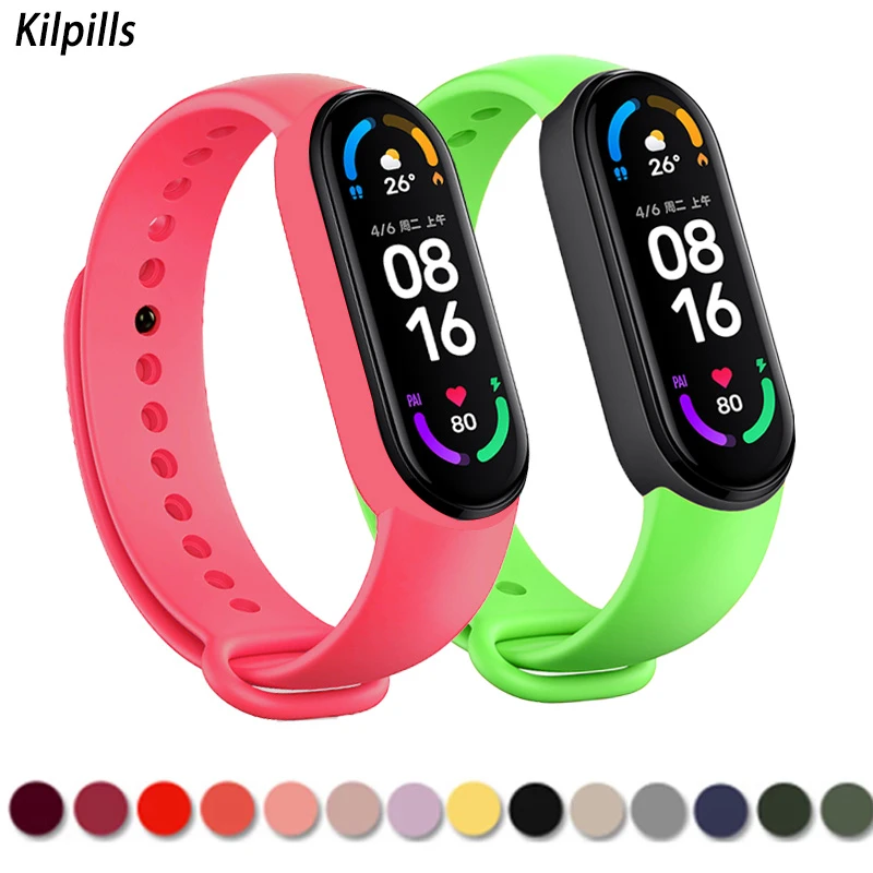 Bracelet for Mi band 6 Strap Sport Silicone Miband4 miband 5 Wrist correa Replacement Wristband for xiaomi Mi band 4 3 5 strap