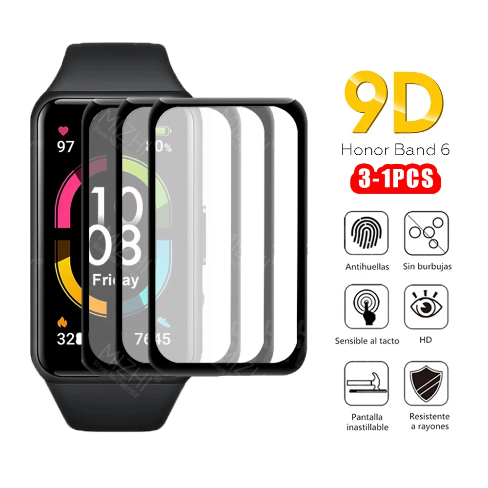 9D Tempered Glass For Huawei Honor Watch Band 6 Band6 Smart Watch xonor honar honer band 6 Screen Protector Protective FIlm