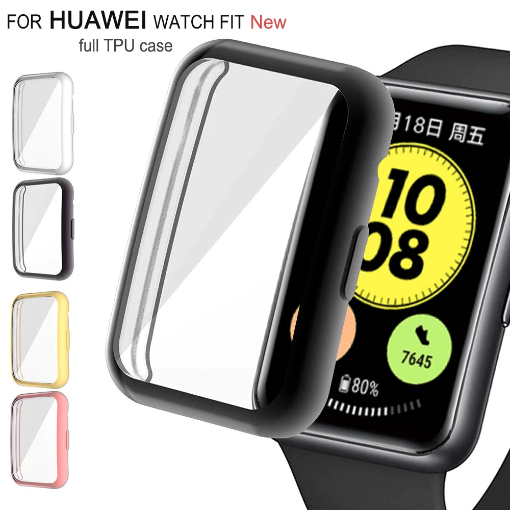 Plated Cover For Huawei Watch fit Case Smartwatch  TPU Bumper All-Around Screen Protector Huawei Watch fit new 2021 Case