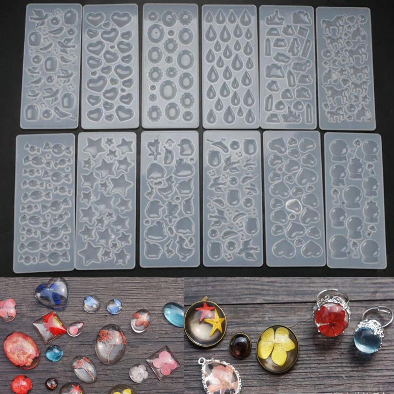 DIY Gem Patch Mold Crystal Epoxy Mold Multi Specification Star Pendant Pendant Sticker Silicone Resin Mold