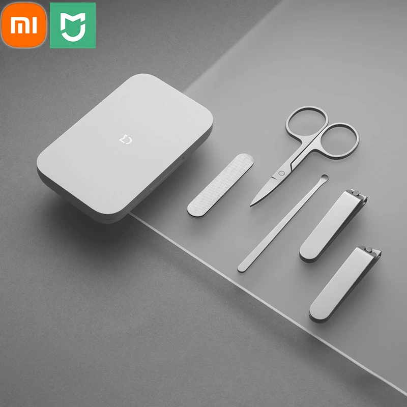 5 in 1 Xiaomi Mijia 420 Stainless Steel Nail Clippers Pedicure Care Trimmer Portable Nail File with Anti-splash Storage Shell