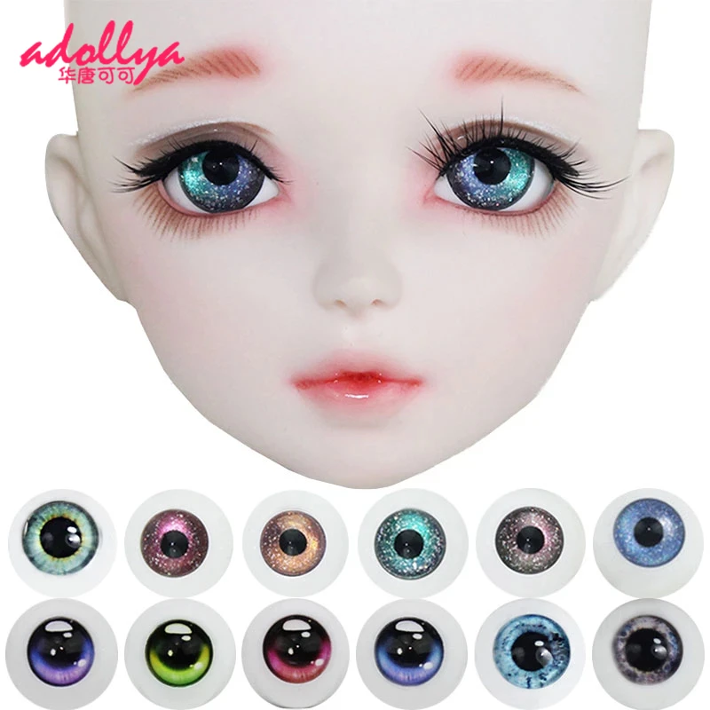 Adollya Eyes For Dolls Accessories Eyes For BJD SD Doll 14mm 16mm 18mm Cartoon Colorful Doll Eyeballs for 1/3 1/4 1/6 BJD Dolls