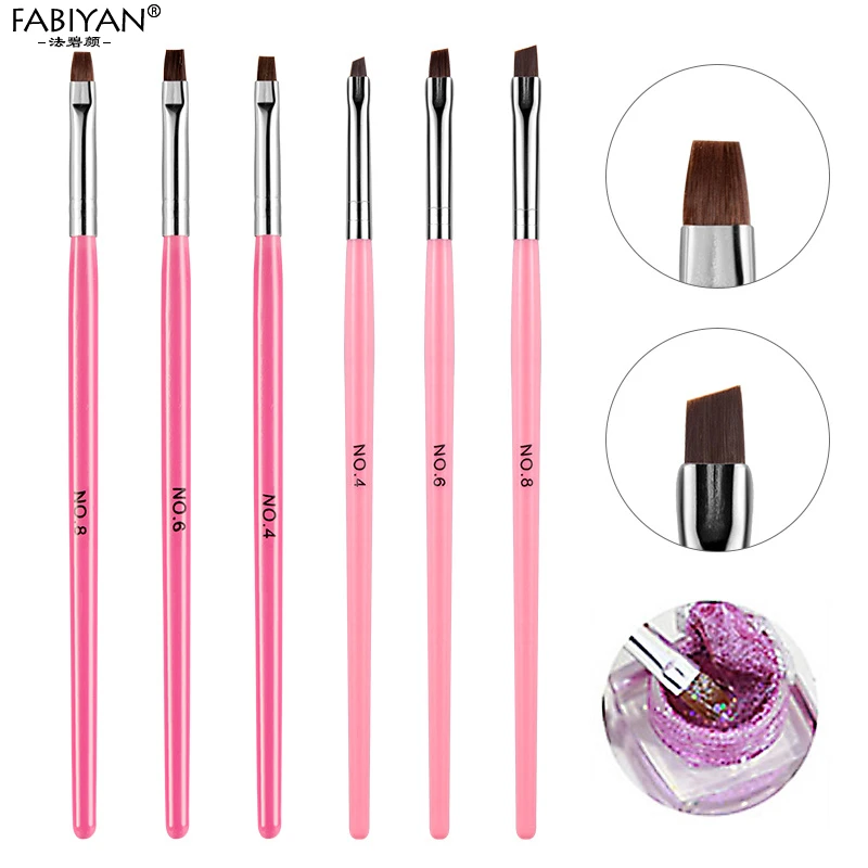 Brush Carving  3Pcs Flat Builder Clean Up Pen UV Gel Polish Acrylic Extension Nail Art Tips Painting Drawing Manicure Tools Set