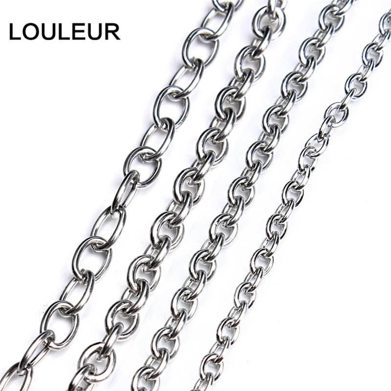 5m/lot 3 4 5 6 mm Stainless Steel O Link Chain Bulk Women Men's Chain Necklace Bulk Link Chains for Necklace Jewelry Making
