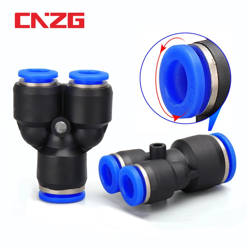 Pipe Fittings Plastic Pneumatic Connector Fitting Quick Push For Air Water Connecting PY PW Connect 4 6mm 8mm 10mm 12mm Y Shape