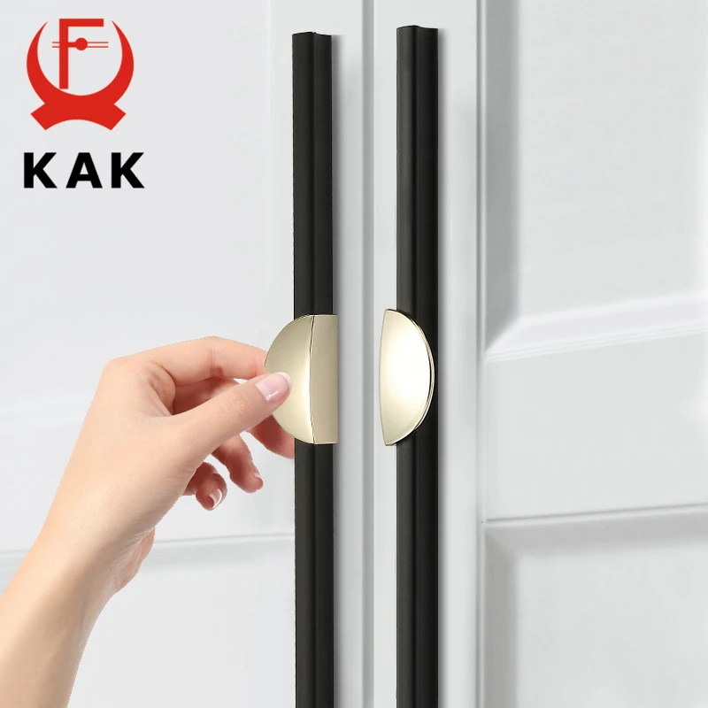 KAK Black Kitchen Cabinet Handles Gold Cupboard Door Pulls Drawer Knobs Bedroom Door Long Furniture Handle Hardware 1000mm