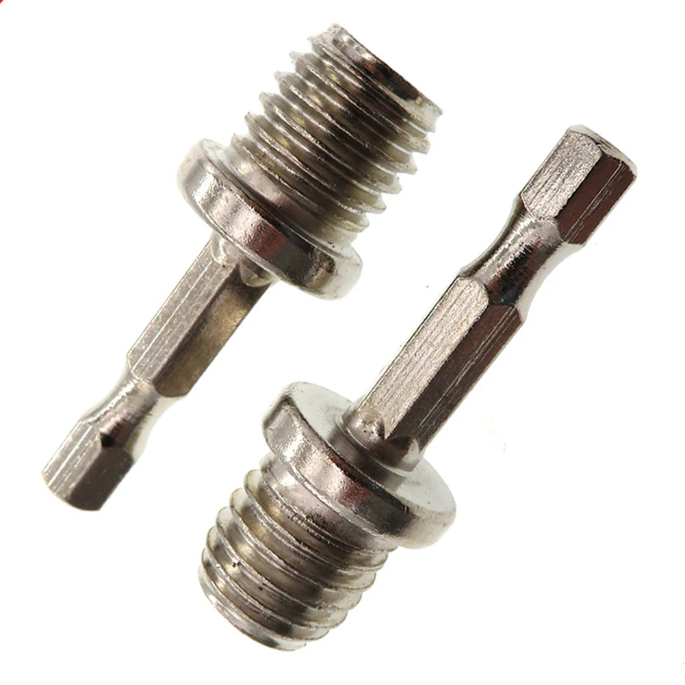 2Pcs Hexagon Connecting Rod Adapter Drill Chuck 1/4 M14 Polishing Disc Connectin Hexagon Connecting Rod Metal Drilling Accessory