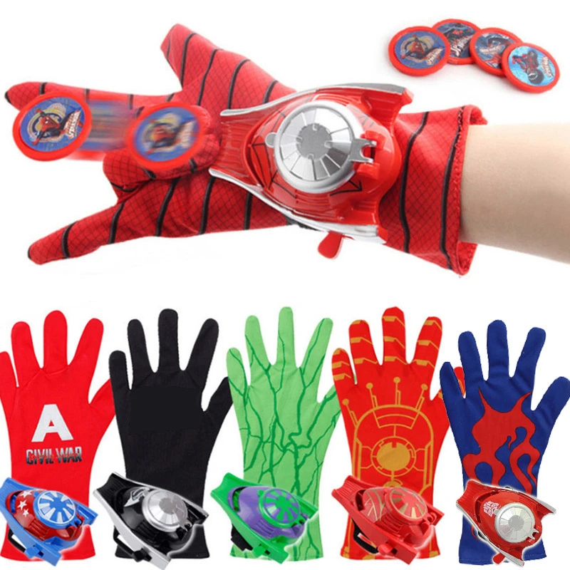 New The Avenger Marvel Figure Toy Pvc Spiderman Hulk Glove Action Figure Launcher Toy Kids Suitable Cosplay Toys Super Hero