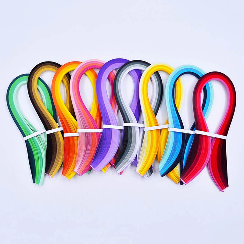 100 Stripe Quilling Paper Mixed Color DIY Decoration Pressure Relief Gift Gradient Color Craft Paper 3/5mm Width Origami