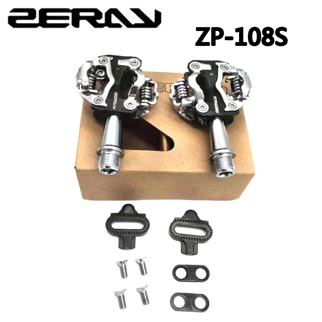 ZERAY MTB Pedals with Cleat ZP-108S ZP-109S Compatible with SPD Self-locking Aluminum Alloy Doubleside multifunction Pedals