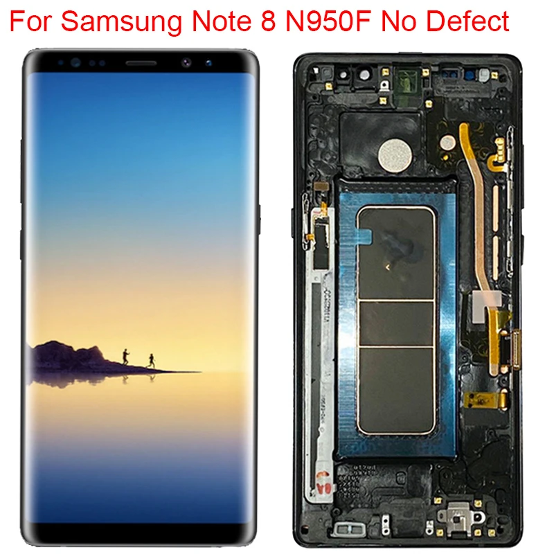 New Original N950F LCD For Samsung Galaxy Note 8 Display With Frame Super AMOLED Note 8 SM-N950A N950U LCD Touch Screen Parts