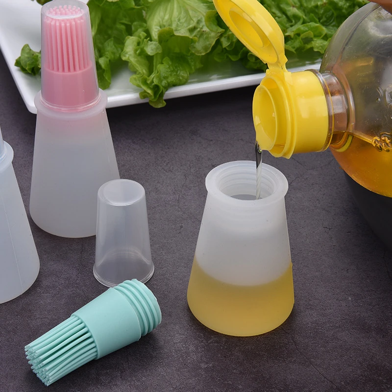Barbecue Brush High Temperature Oil Brush Food Grade Silicone Baking Cooking BBQ Tools Barbecue Oil Bottle Brush Kitchen Gadgets
