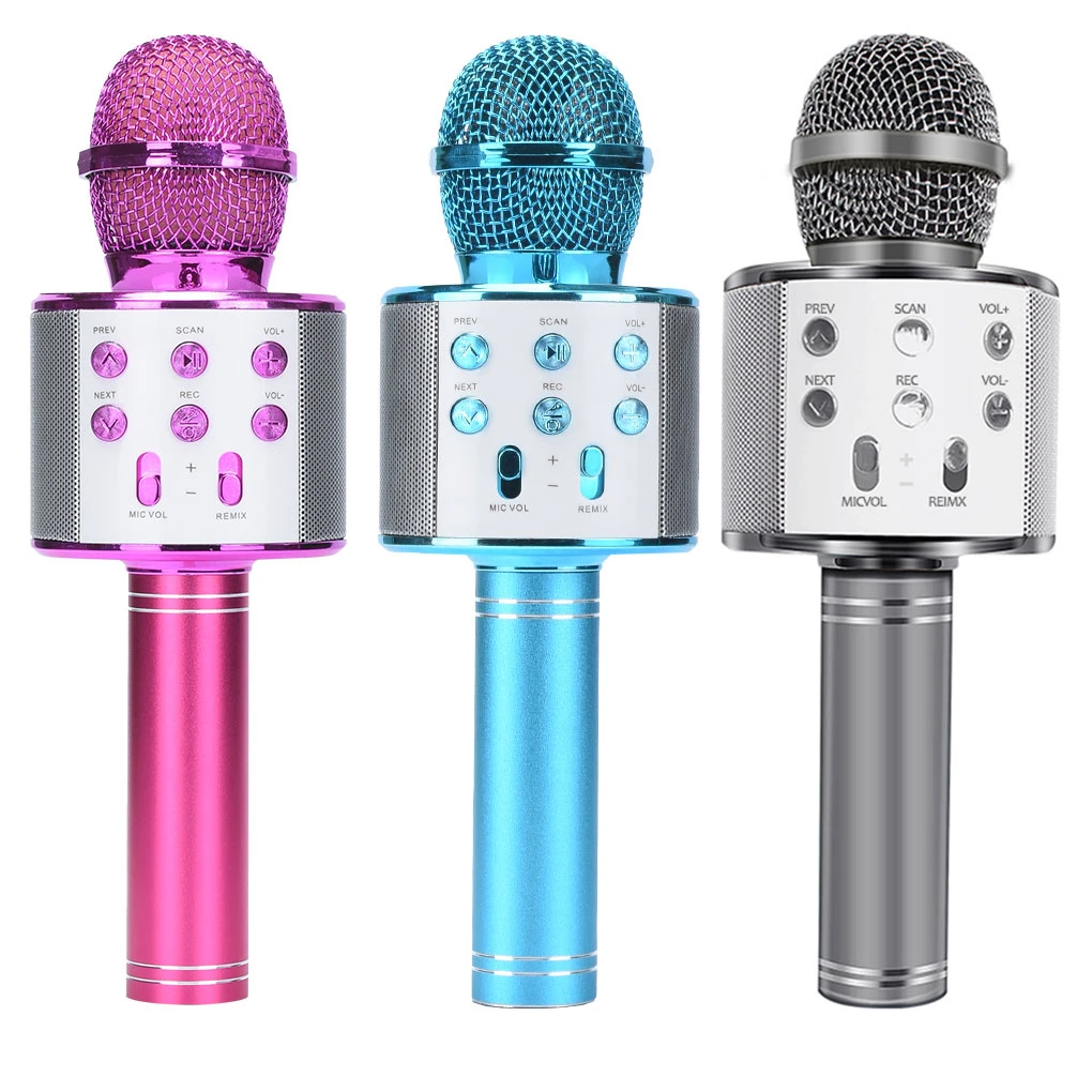 WS858 Portable Bluetooth Karaoke dj Microphone Wireless Professional Speaker Home KTV Handheld Microphone mikrofon mic fifine
