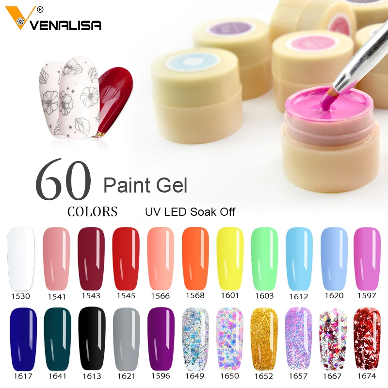 VENALISA Starry Painting Gel 180 Colors 5ml Cover Pure Color Varnish Nail Art Salon Soak Off UV LED Nail Art Design Drawing Gel