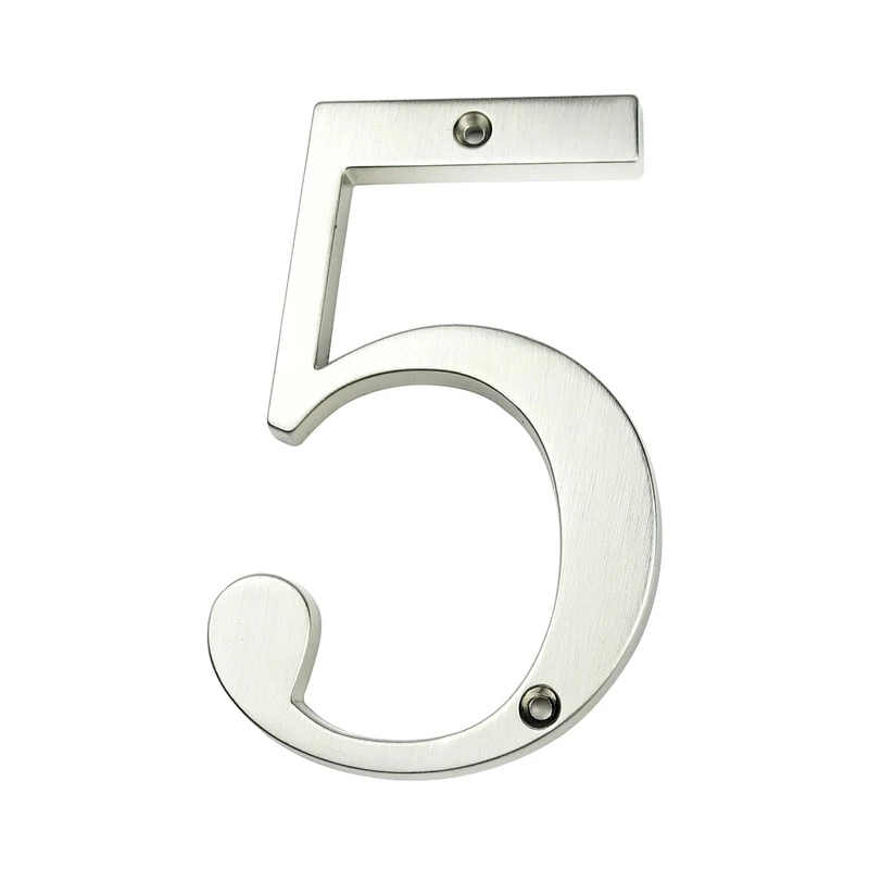 10cm Big Modern House Number Door Home Address Mailbox Numbers for House Number Digital Door Outdoor Sign 4 Inch. #5 Silver