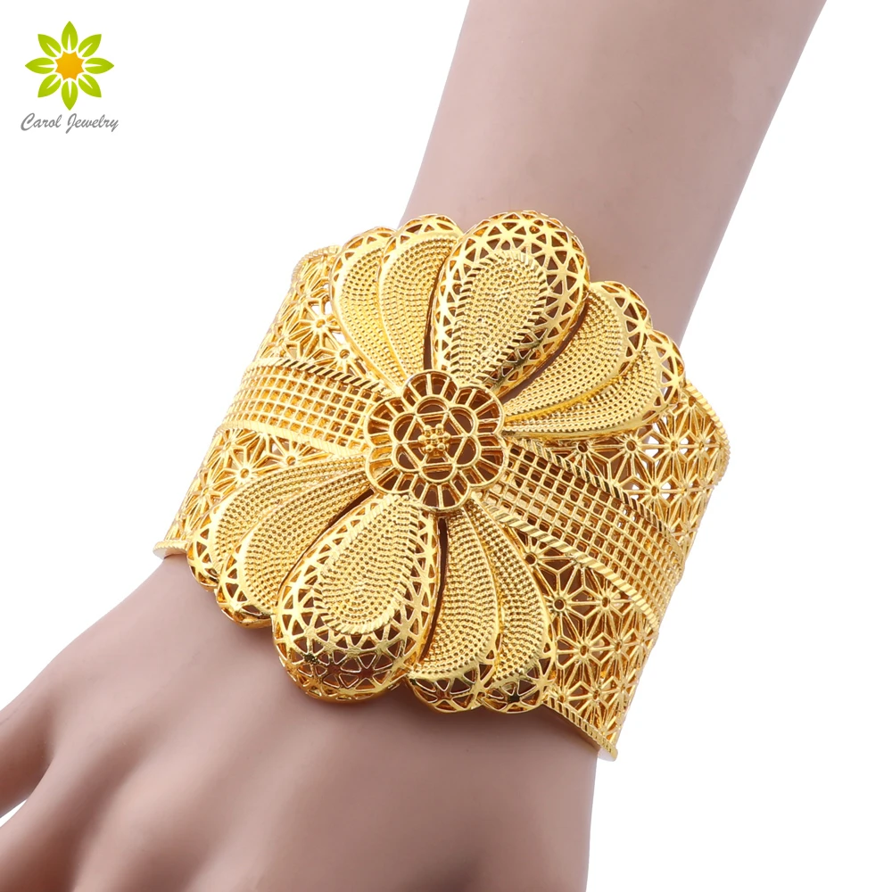 Wedding Bridal Ethiopian Gold Color Bangles For Women Dubai Bride Wedding Bracelet African Arab Jewelry Middle East