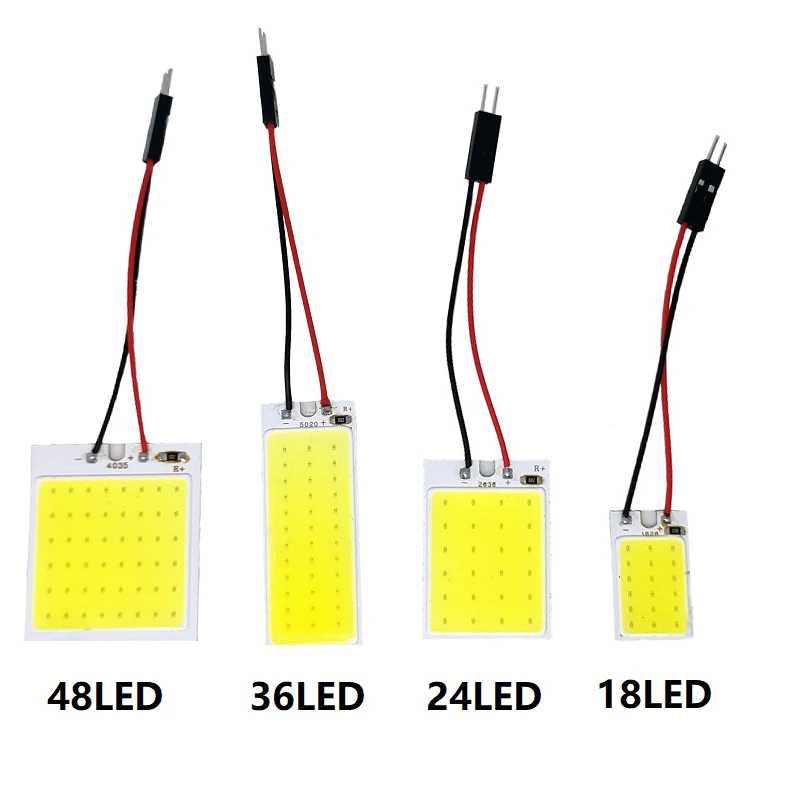 White T10 W5w Cob 24SMD 36SMD 48SMD BA9S Car Led Clearance License Plate Lamp Auto Interior Reading Bulb Trunk Festoon Light 12V