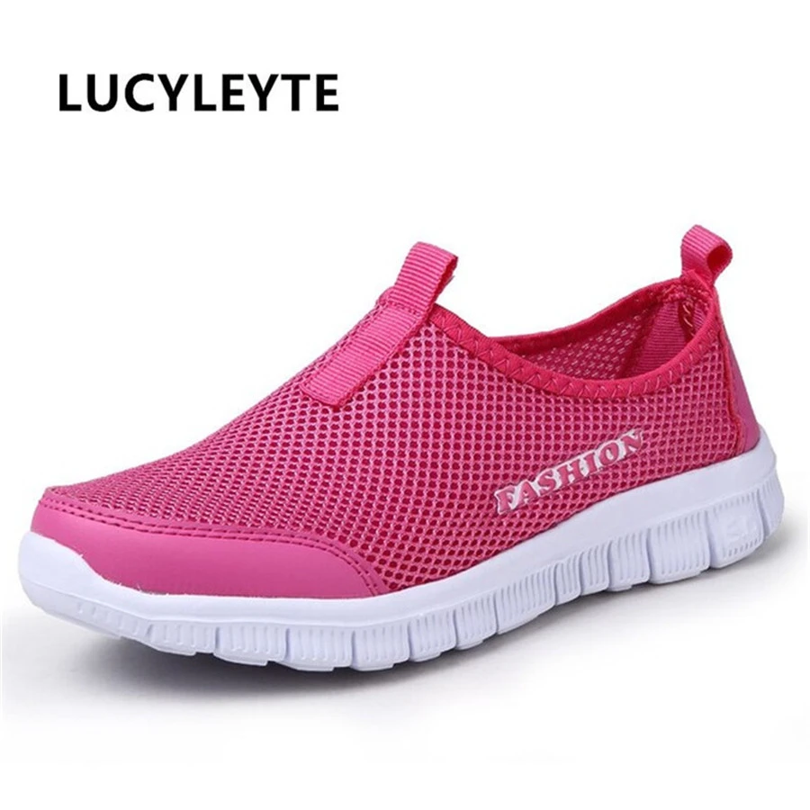 Summer Women Shoes 2017 Fashion Solid Breathable Lovers Casual Shoes Loafers Woman Flats Plus Size 35-46 Slip-on Network Shoes