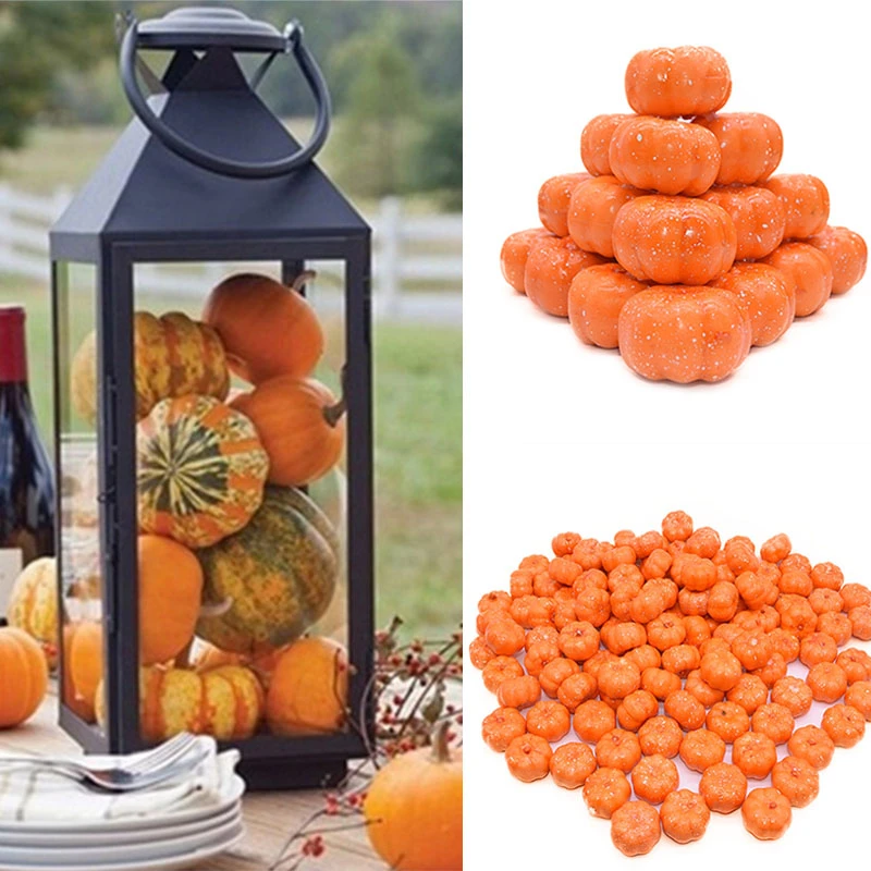 25Pcs Mini Artificial Pumpkin Fake Simulation Vegetabl Happy Halloween Decoration For Home Halloween Props DIY Crafts