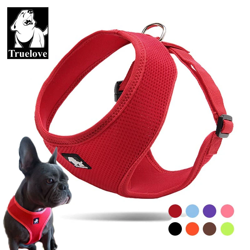 Truelove Puppy Cat Pet Dog Harness Breathable Mesh Nylon Dog Harness Strap Soft Walk Vest Collar For Small Medium Size Dog Pets