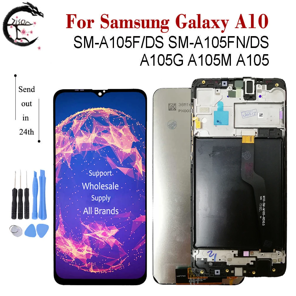 A105 LCD With Frame For Samsung Galaxy A10 2019 Display A105F SM-A105F/DS A105FN A105G A105M LCD Screen Touch Digitizer Assembly