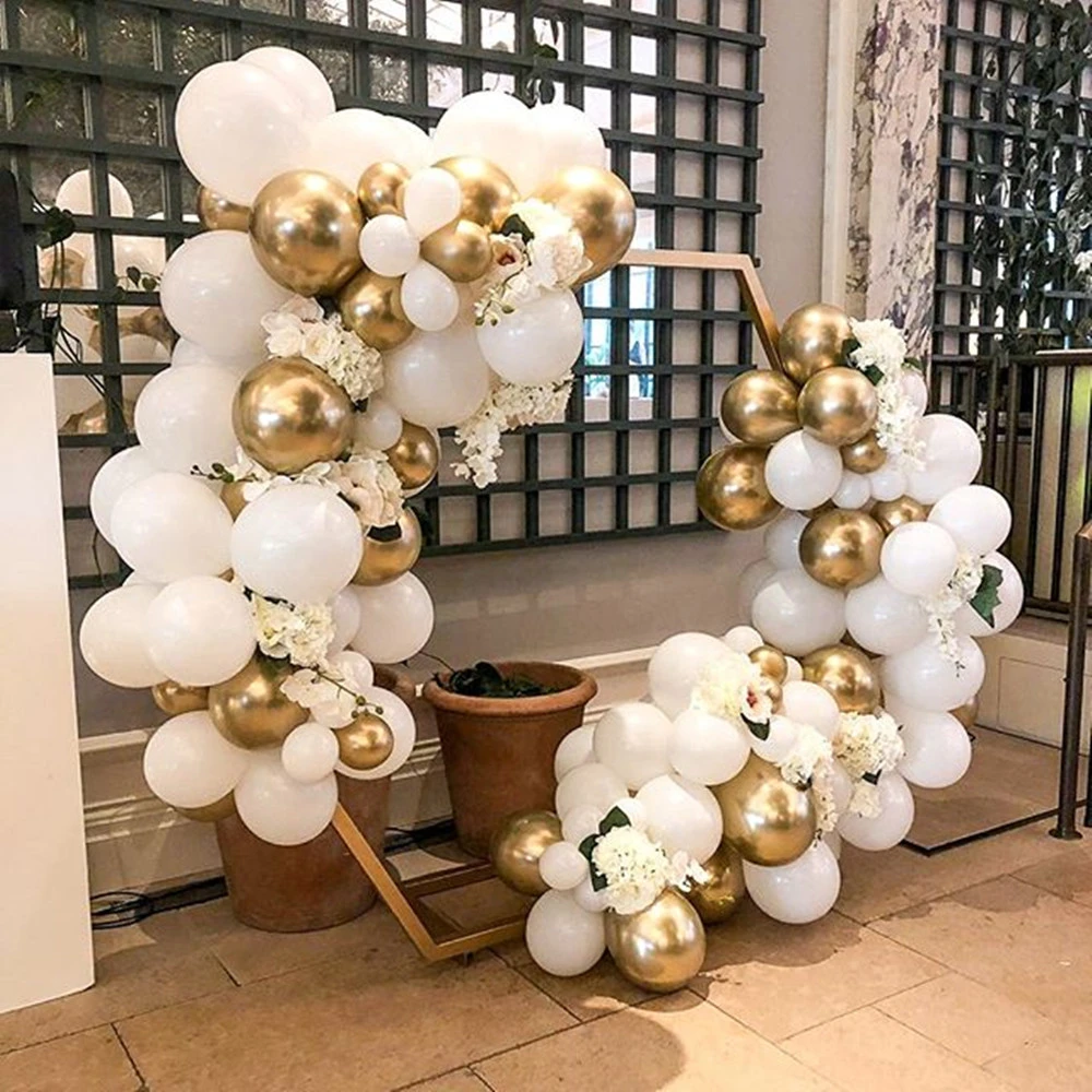 Balloon Garland Arch Kit White Gold Latex Balloons Girl Boy Baby Shower Wedding Birthday Party Decor Supplies Balloons