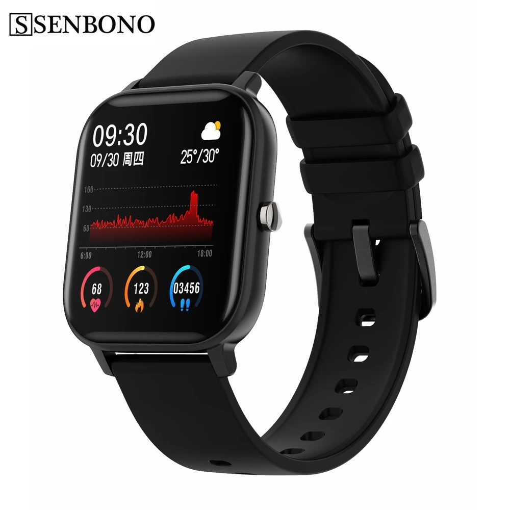 SENBONO IP67 Waterproof P8 Smart Watch Men Women Sport Clock Heart Rate Fitness Tracker Sleep Monitor Smartwatch for IOS Android
